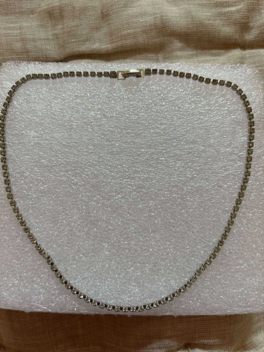 Avon Silver Rhinestone Choker Crystal Tennis Necklace - Picture 1 of 6